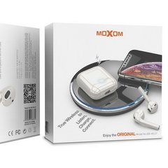 Гарнітура бездротова Bluetooth BT Moxom TWS MX-WL01S with wireless case (білий)