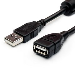 Кабель Atcom подовжувач USB 2.0 AM/AF, ferrite, 1.5m. чорний (USB: папа - мама) (17206)