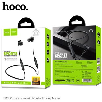 Гарнітура вакуумна Bluetooth HOCO ES17 Plus Cool music, black (с ободом)
