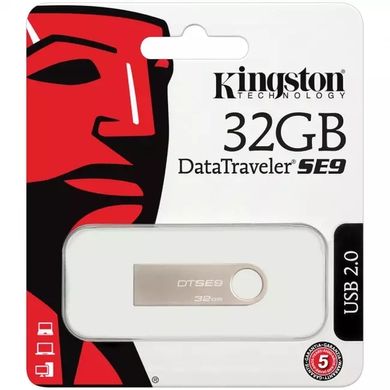 Накопичувач Kingston DataTraveler SE9 Metal 32GB Silver (DTSE9H/32GB)