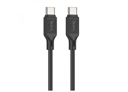 Кабель Type-C to Type-C HOCO X90 Cool silicone charging cable, 3A, 60W, 1m., black