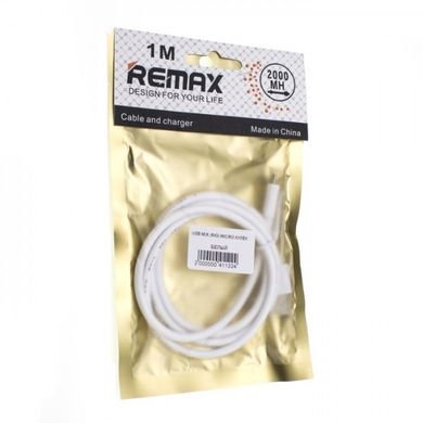 Кабель microUSB Remax MIX (R/G) white (пакет)