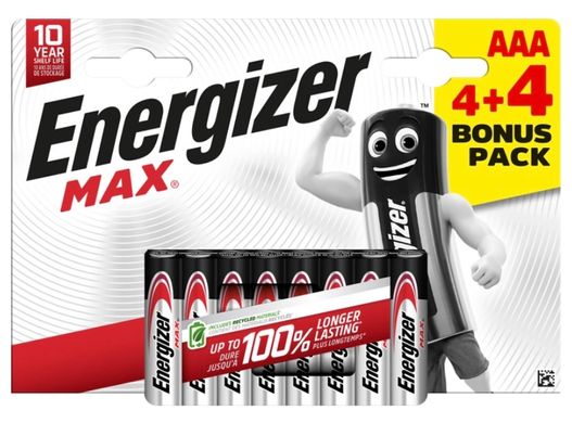 Батарейки Energizer Max LR03, AAA (8/96) BL