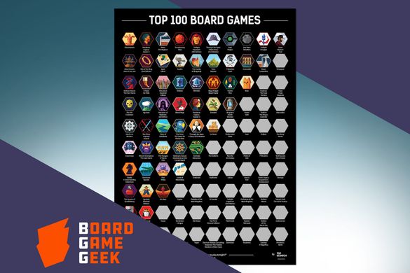 Скретч-постер. Топ 100 настільних ігор (Top 100 Board Games)