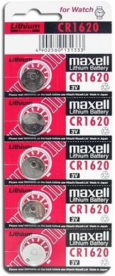 Батарейки літієві Maxell CR 1620 5 BL