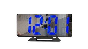 Годинник мережевий 888-5, сині, дзеркальні, температура, USB