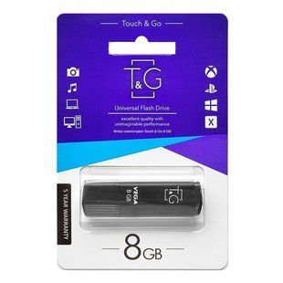 Накопичувач 8GB T&G 121 USB2.0 Vega Series, black (26398)