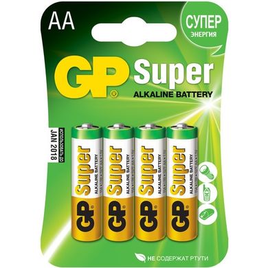 Батарейки GP 15A-U4 Alkaline LR6, АА, 4шт блистер 20/160
