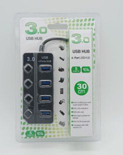 Концентратор USB-HUB (3xUSB 2.0+USB3.0) з вимикачами 0,3m ( 19280 )