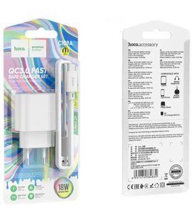 МЗП комплект HOCO C109A з кабелем Type-C (1xUSB, QC3.0, 3A, 18W) white
