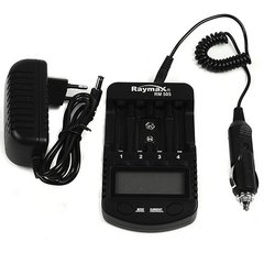 Зарядний пристрій Raymax RM-505, разряд, 1xUSB, LCD дисплей (1-4 АА, ААА) 12V