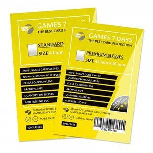 Протектори 41*63 Games 7 Days Premium 90 микрон (50шт.)