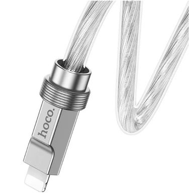 Кабель Lightning HOCO U113 Solid silicone charging cable (2.4A) 1.2m., silver