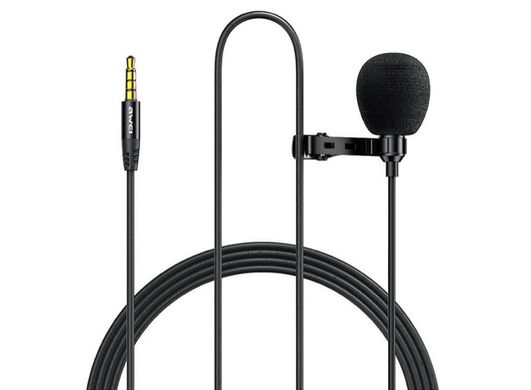 Мікрофон петлічка AWEI MK1 miniJack 3.5", 3m., black
