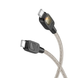 Кабель Type-C to Type-C HOCO U124 Stone silicone intelligent power-off cable 60W 1.2m. Black