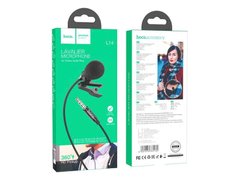 Мікрофон петлічка HOCO L14 miniJack 3.5", 1m., black