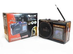Радіоприймач Golon RX-9009 + фонарь, AUX/MP3/FM/microSD/SD/USB, 220V только зарядка, (4xАА) (д/у)