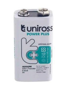 Батарейки Uniross Alkaline Power Plus 6LR61, крона 9V (1/12/100) BL