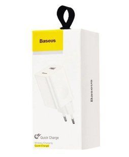 МЗП BASEUS for Qi quick charge (1xUSB, 2.4A, QC 3.0) (CCALL-BX02) white