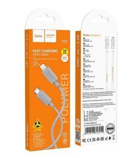 Кабель Type-C to Lightning HOCO X107 Favor 3A, 60W, Data 1m., Grey