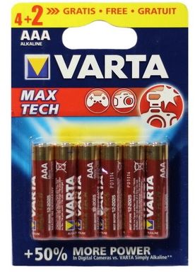 Батарейки Varta Max Tech LR6, AA (6*) BL