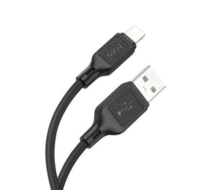 Кабель Lightning HOCO X90 Cool silicone charging cable, 2.4A, 1m., black