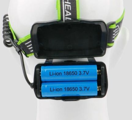 Ліхтар на голову A17-PM10-TG, zoom, 2x18650, індикація заряду, ЗП micro