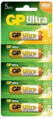 Батарейки GP 15AU-U5 Ultra alkaline LR6, АА, 5шт мультикарта 5/60