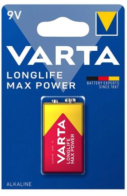 Батарейки Varta Max Tech/Long Life Max Power 6LR61, 9V, крона BL