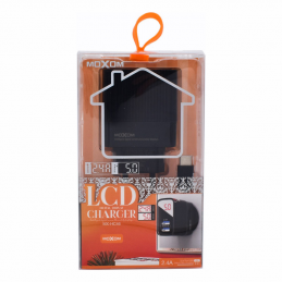 МЗП комплект Moxom MX-HC46 з кабелем microUSB (2xUSB, 2.4A, AUTO ID, LED display) black
