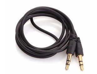 Кабель AUX miniJack 3.5" - miniJack 3.5" (тато - тато) 1.5m. GOLD, (круглий) black (00852)
