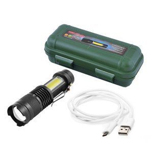 Ліхтар ручний Police 1812C-XPE+COB, zoom, встроен. акум., заряд від microUSB