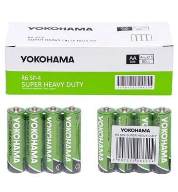 Батарейки Yokohama R6, AA (4/60/1200)