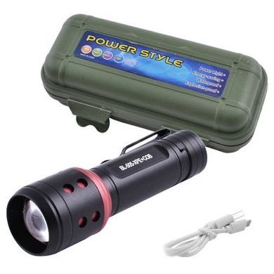 Ліхтар ручний Police 505-XPE+COB, zoom, вбудований акум., ЗП USB