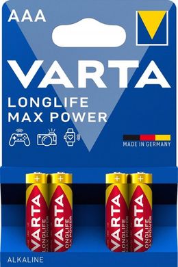 Батарейки Varta Max Tech/Long Life Max Power LR03, AAA (4/40) BL
