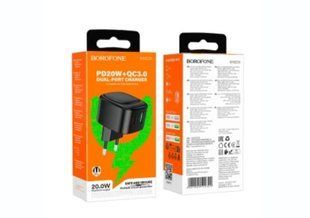 МЗП Borofone BAS22A Fortune, (1xUSB, 1xType-C, 3A, 20W), black