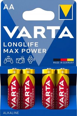 Батарейки Varta Max Tech/Long Life Max Power LR6, AA (4/80) BL