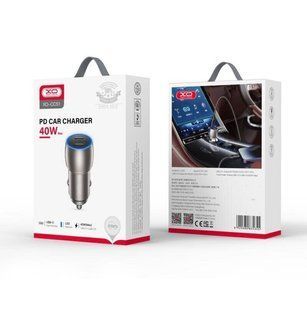 АЗП XO CC51 Metal (2xType-C, 40W, 3A) gray