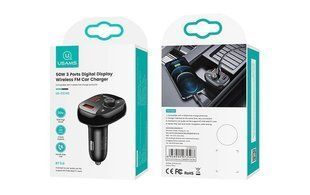АЗП FM-модулятор Bluetooth Usams C25/CC143 (QC/PD 3.0, 2xUSB, 1xType-C, 3A, 50W) black