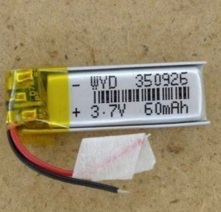 Акумулятор літій-полімерний 350926, 60mAh, 3.7V