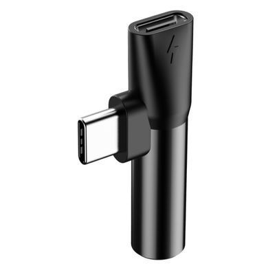 Перехідник BASEUS L41 Type-c+Type-C/AUX(3,5) Female Black CATL41-01