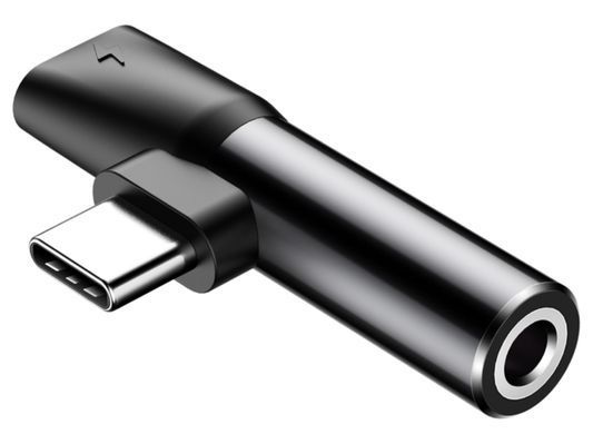 Перехідник BASEUS L41 Type-c+Type-C/AUX(3,5) Female Black CATL41-01