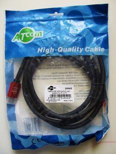 Кабель Atcom HDMI-HDMI Red/Gold ver 2.0, 2m. for 4K (24942)