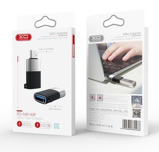 Перехідник XO NB149-F, USB2.0 to Type-C, (OTG) black
