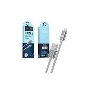 Кабель Lightning HOCO X2, тканинні, 1m., grey