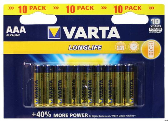 Батарейки Varta LongLife LR03, AAA (16/160) BL