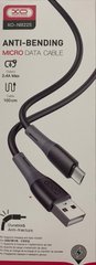 Кабель microUSB XO NB225 Silicone Two-Color, 2.4A, 1m., black