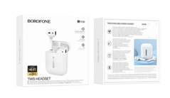 Гарнітура вкладиші Bluetooth TWS Borofone BW38 Joy headset (BT5.3, 30/300mAh, 4H) white