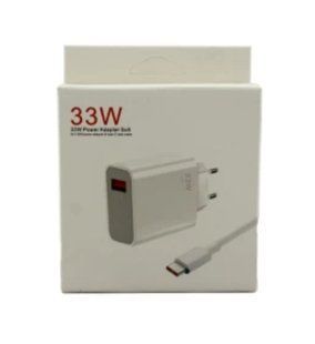 МЗП комплект 33W з кабелем Type-C (NO LOGO) 1хUSB підтримує MI Turbo white (15559)