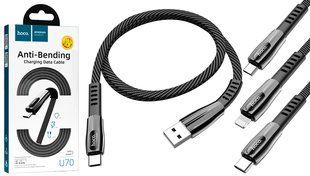 Кабель Lightning HOCO U70 Splendor LED, 1.2m., gray